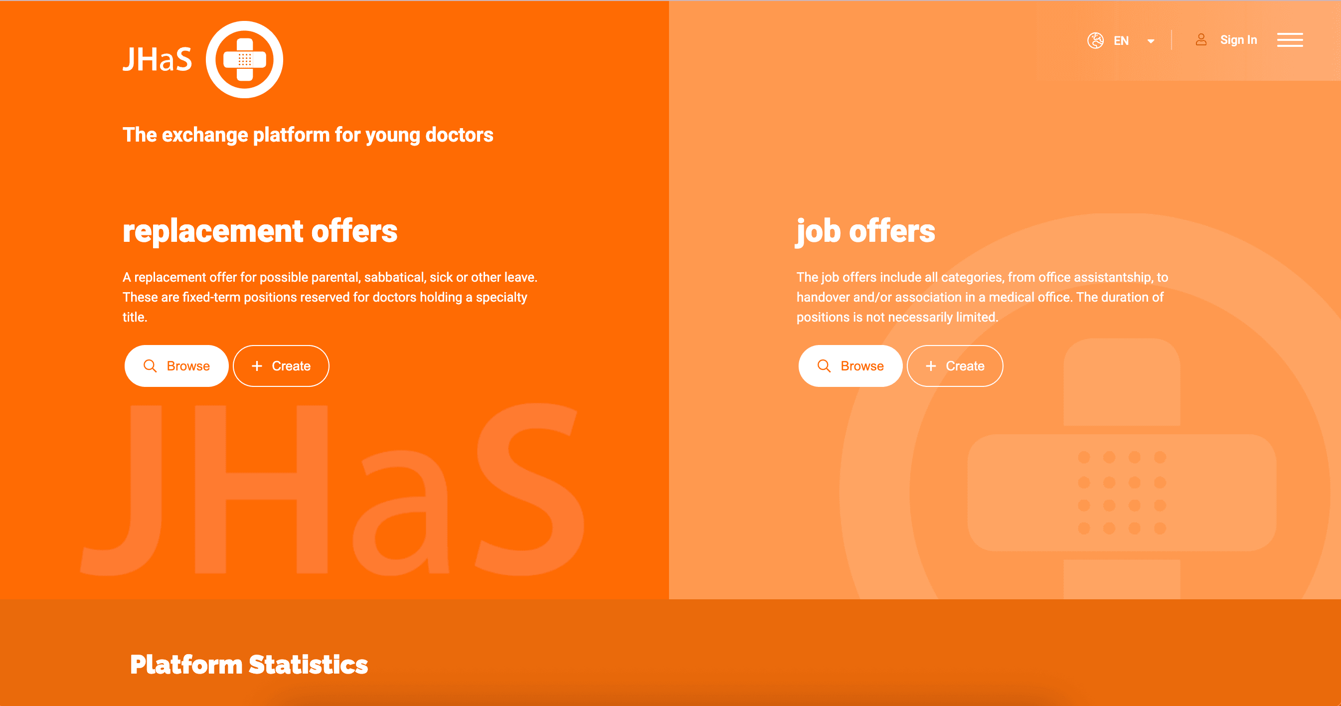 JHAS - Exchange Platform for Young Doctors 