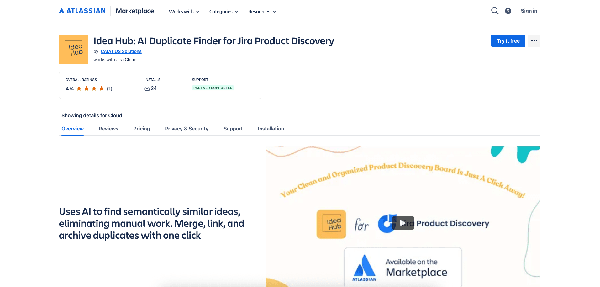 Idea Hub - AI idea organizer for Jira Product Discovery
